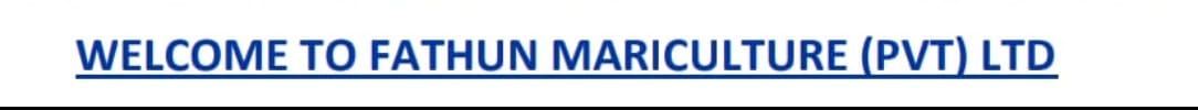 Welcome to Fathun Mariculture (Pvt) Ltd